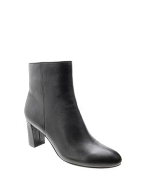 David Tate Alison Boots Leather Almond Toe Block Heel Jobb301 - Black