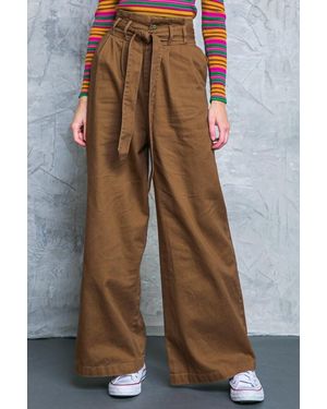 TRUEDAMES Big Moment Twill Pants - Brown