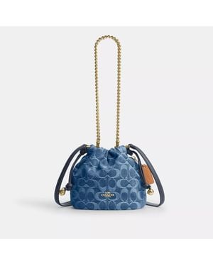 COACH Faye Mini Drawstring Bag - Blue