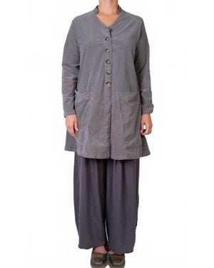 cut-loose Mini Cord Swing Coat - Gray