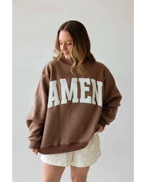 Bucketlist Reversible Oversized Mockneck Sweater - Brown