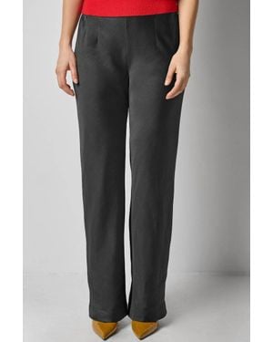 Lilla P Satin Clean Front Pants - Black