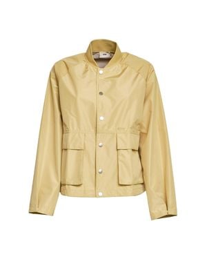 Autry Ribbed Collar Snap Button Jacket - Yellow