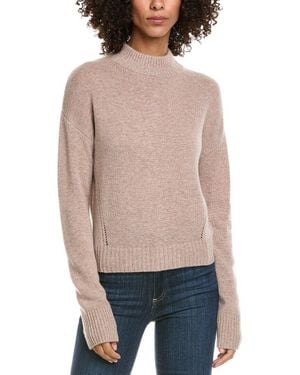 InCashmere Crop Mock Wool & Cashmere-Blend Sweater - Brown