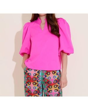 Alden Adair Ali Puff Sleeve Top - Pink