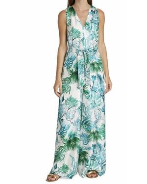 Max Mara Kabala Floral Silk Jumpsuit - Green