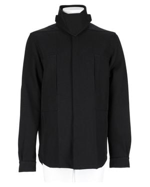 Rick Owens High-Collar Vertical Seams Casual Jacket - Black