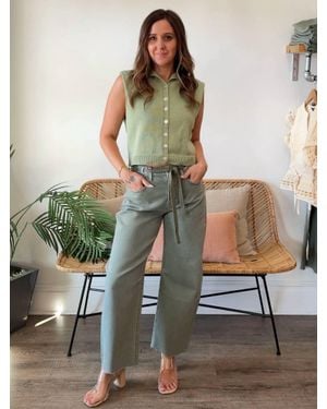 Flying Monkey Aubrey Barrel Leg Jeans - Green