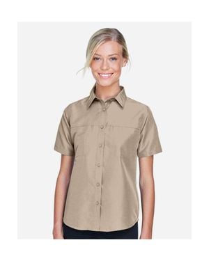 Harriton Key West Short Sleeve Performance Staff Shirt - Natural
