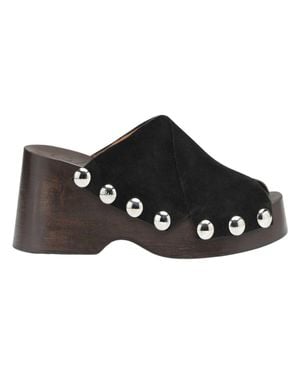 Ganni Wedge Clogs - Black