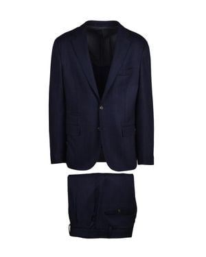 Eleventy Tailored Rounded Wool Suit - Blue