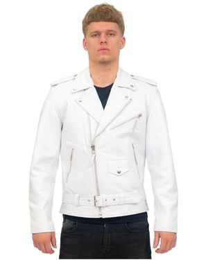 Infinity Leather Cow-Hide Brando Jacket -Venice - White