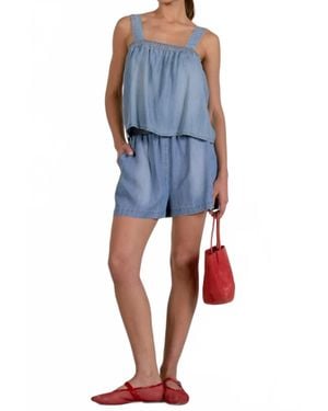 Elan Sleeveless Squareneck Tank - Blue