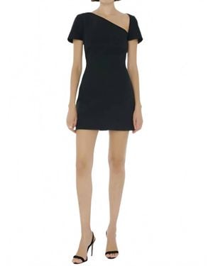 Toccin Vanessa Angled Neckline Sculpted Dress - Black