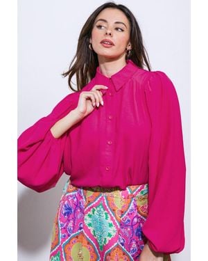 TRUEDAMES Comfortable Charm Woven Top - Pink