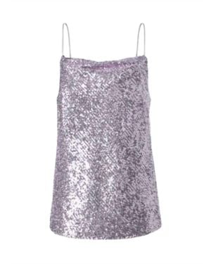 Iris Setlakwe Raindrop Sequin Adjustable Cami Top - Purple