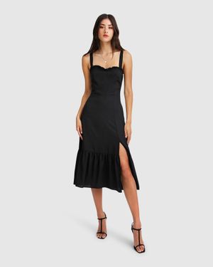 Belle & Bloom Summer Storm Midi Dress - Black