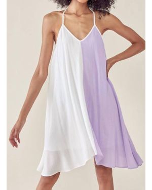 Saints & Hearts Two Tone Swing Dress - Purple