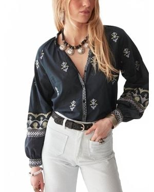 MAISON HOTEL Chandra Billowy Sleeves Blouse - Gray