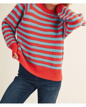 Jodifil Striped Crewneck Sweater - Red