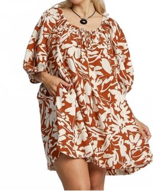 Umgee Two Tone Mini Dress - Multicolor