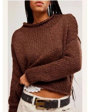 Free People Opal Crewneck Sweater - Brown