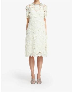 LEO LIN Sheridan Embellished Lace Midi Dress - White