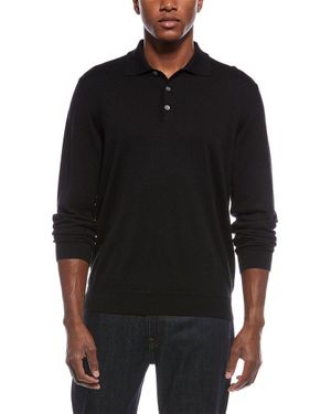 J.McLaughlin Savona Wool & Silk-Blend Polo Shirt - Black