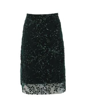 Reformation Blanca Sequined Midi Skirt - Black