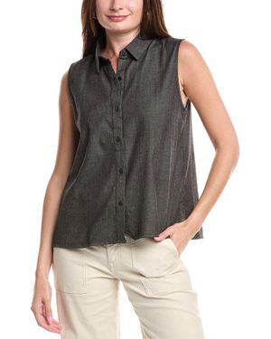 Eileen Fisher Classic Collar Shirt - Gray