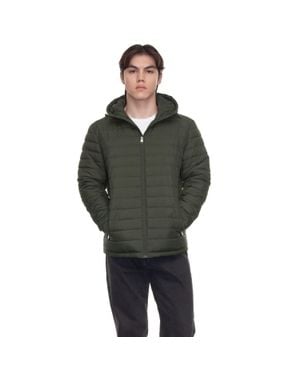 Rokka&Rolla Midweight Puffer Jacket Hooded Coat - Green