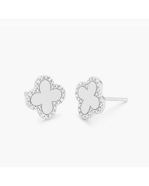 ELLA STEIN Classic Bloom Clover Stud Earrings - Metallic