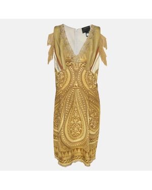 Roberto Cavalli Printed Jersey Midi Dress - Metallic