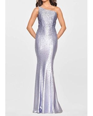 Faviana Stud One Shoulder Gown - Blue