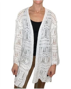 Pol Aubrey Open Knit Kimono Sweater - White