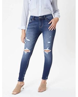 Kancan Audrey Mid-Rise Skinny Jeans - Blue