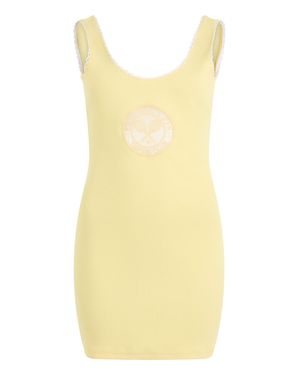 Philipp Plein Ribbed Tank Mini Dress Tennis Club - Yellow