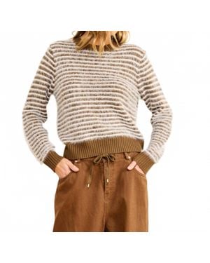 Line & Dot Lyon Crewneck Sweater - Brown