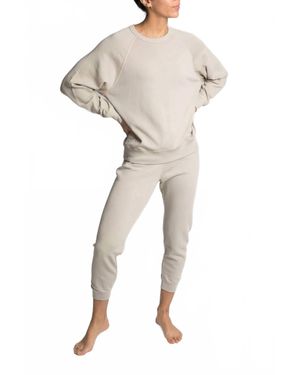 Leallo Dune Solid Sweatpants - Natural