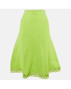 Jonathan Simkhai Lime Ribbed A-Line Midi Skirt - Green