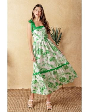 TRUEDAMES Forever Mine Woven Midi Dress - Green