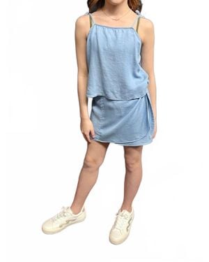 Sadie & Sage Soft Breeze Chambray Skirt - Blue