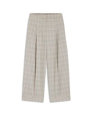 BOSS Checked Oversized-Fit Pants - Gray