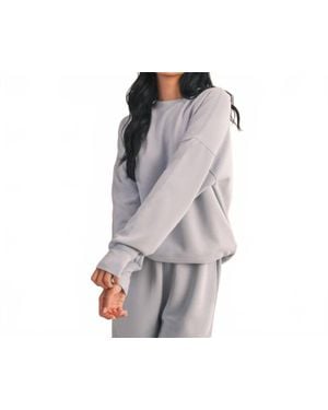 Kimberly C Zuri Super Soft Oversized Crewneck Sweatshirt - Gray