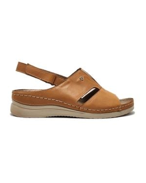 Helios Eos Leather Sandals - Brown
