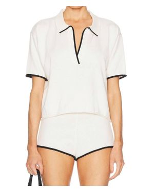 La Porte Josie Boxy Knit Shirt - White