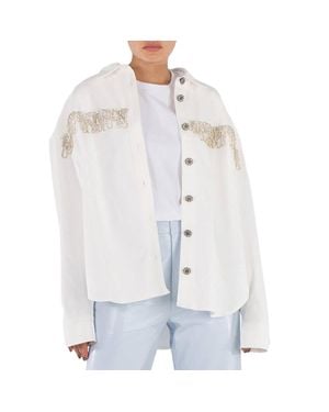 ROTATE BIRGER CHRISTENSEN Crystal-Embellished Top - White