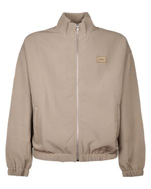 Amiri Minimalist High Collar Patch Cady Track Jacket - Natural
