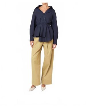 Rosie Assoulin Falling Off The Shoulder Top - Blue