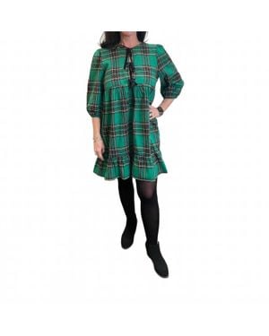 Anniewear Minnie Plaid Mini Dress - Green